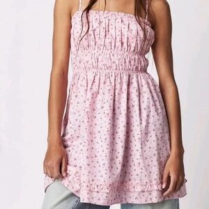 Free People Gabby Mini Dress in Hot Pink Comb size Small Resort Wear